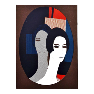 1979 Andre Minaux Original Lithograph Two Heads of Females