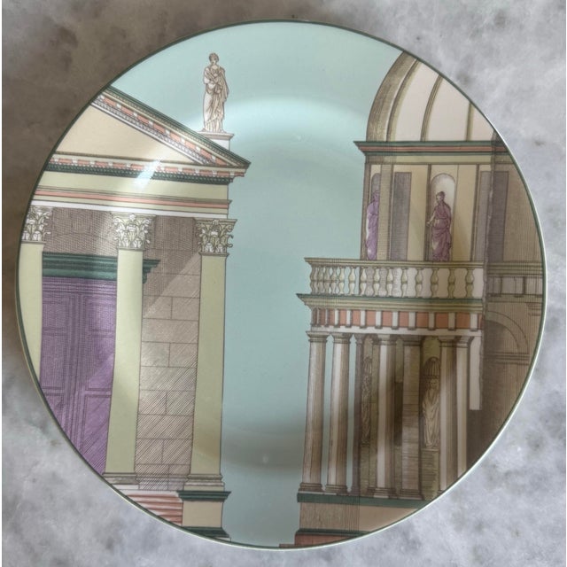 Neoclassical Set of 4 Vintage Fitz and Floyd Omnibus Small Plates For Sale - Image 3 of 9