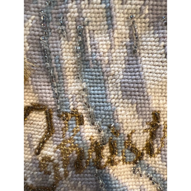 Traditional Vintage 1990s Santa Hand Knot Needlepoint Stocking For Sale - Image 3 of 8