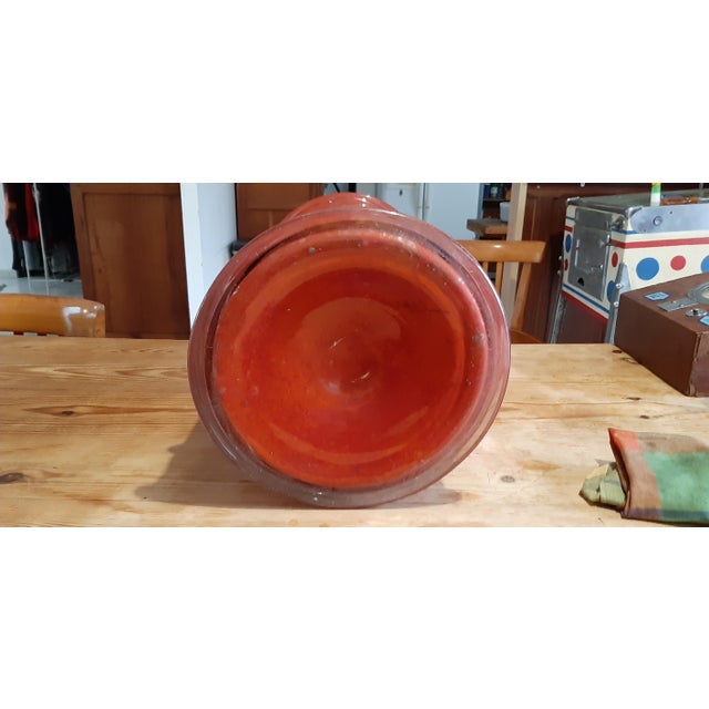 Red and Gold Screen-Printed Glass Pharmacy Jar, 1920 For Sale - Image 10 of 18