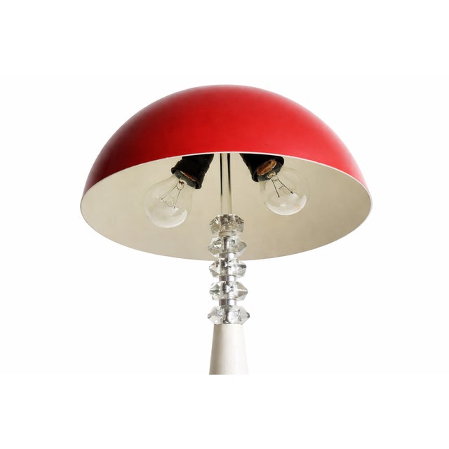 1960s Vintage Hungarian Red Mushroom Table Lamp by Szarvasi, 1970s For Sale - Image 5 of 10
