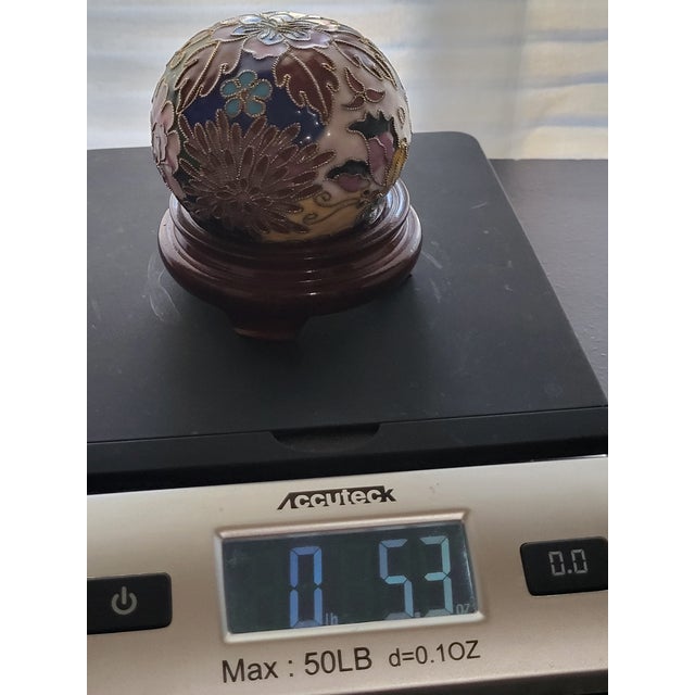 Vintage Cloisonne Enamel Brass Paper Weight For Sale - Image 9 of 9