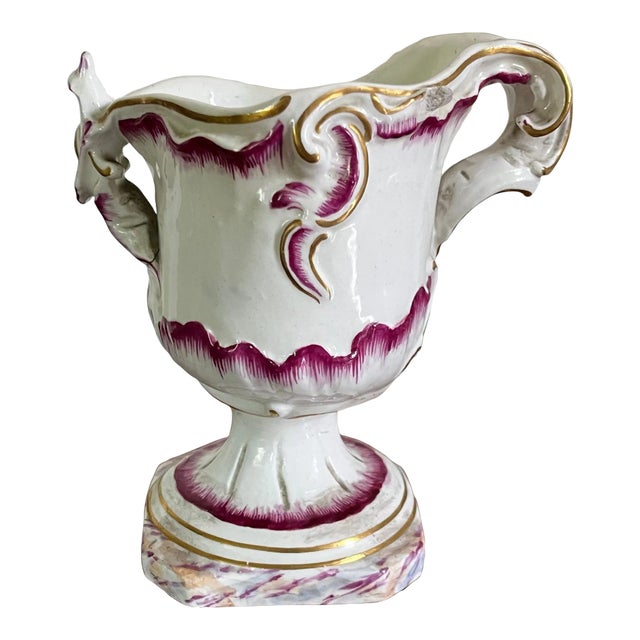 Antique 18th Century German Rococo Ludwigsburg Porcelain Puce Urn Vase For Sale