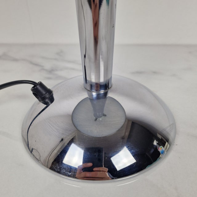 Vintage Space Age Chrome & Glass Table Lamp, 1980s For Sale - Image 11 of 14
