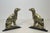 Art Deco Pair of chiseled bronze andirons representing dogs For Sale - Image 3 of 12