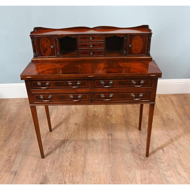 Sheraton Ladies Desk Bureau in Mahogany, 1890s For Sale - Image 6 of 8