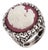 Miriam Salat Cameo Sterling Silver Ring with White Topaz and Resin For Sale