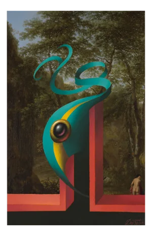 Juris Dimiters, Black Carbuncle, 2015, Oil Painting & Digital Print