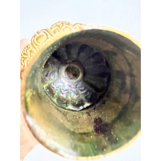 Antique Victorian Signed Porcelain & Brass Sevres Candle Holder, Painted Lady For Sale - Image 11 of 14