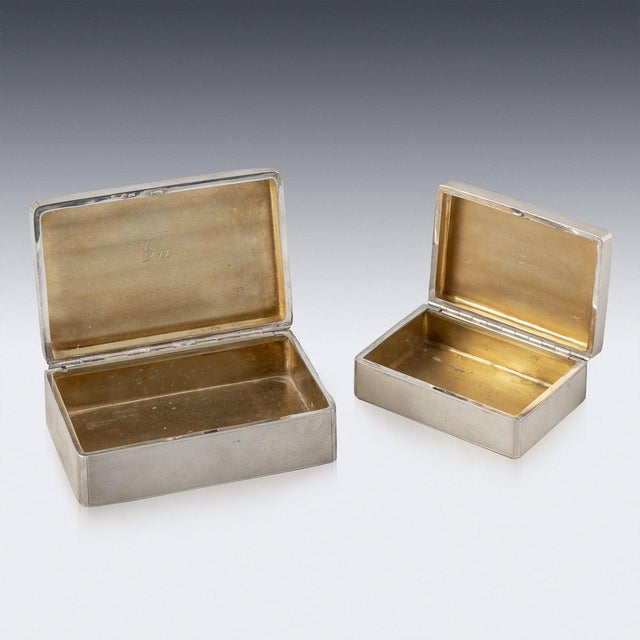 Antique German Export Silver and Gilt Boxes, 1922, Set of 2 For Sale - Image 12 of 15
