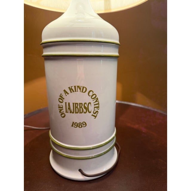 Cabin Vintage J. Lockhart Signed Chipmunk Jim Beam "One of a Kind Contest 1989" Lamp For Sale - Image 3 of 12