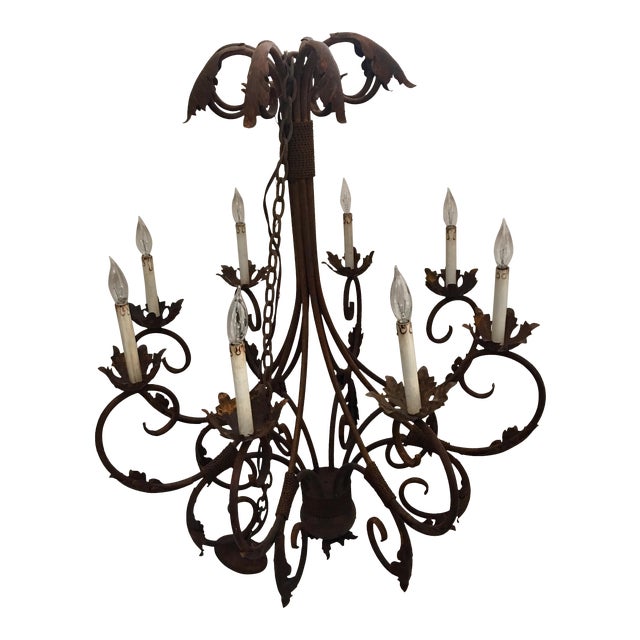 Wrought Iron 8 Candelabra Chandelier Chairish