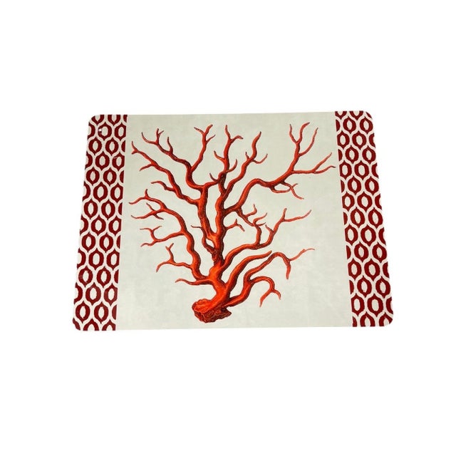This is a matching set of six vintage Italian placemats featuring a sophisticated coastal design that beautifully blends...
