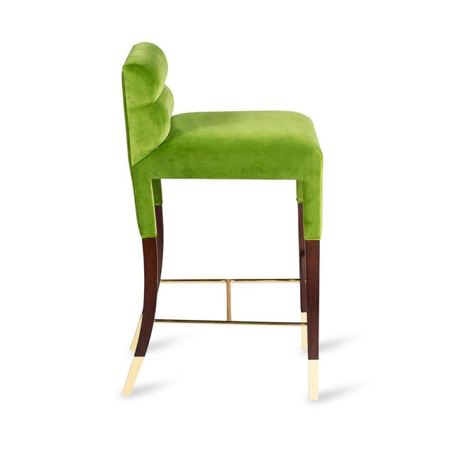 Gardner Bar Stool in Green Velvet Chairish