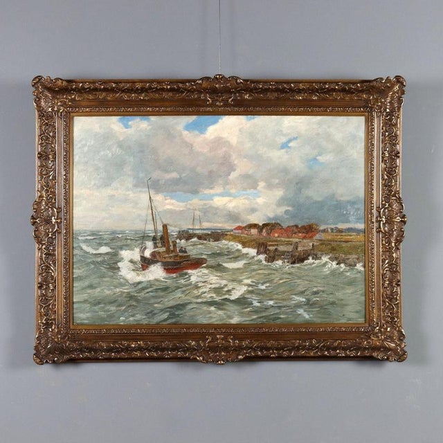 Andreas Dirks, Nordic Coastal Scene, Oil on Canvas For Sale - Image 12 of 12