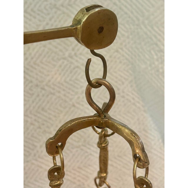 Mid-Century Italian Solid Brass 22” Balance Scale on Black Marble Base For Sale - Image 9 of 12