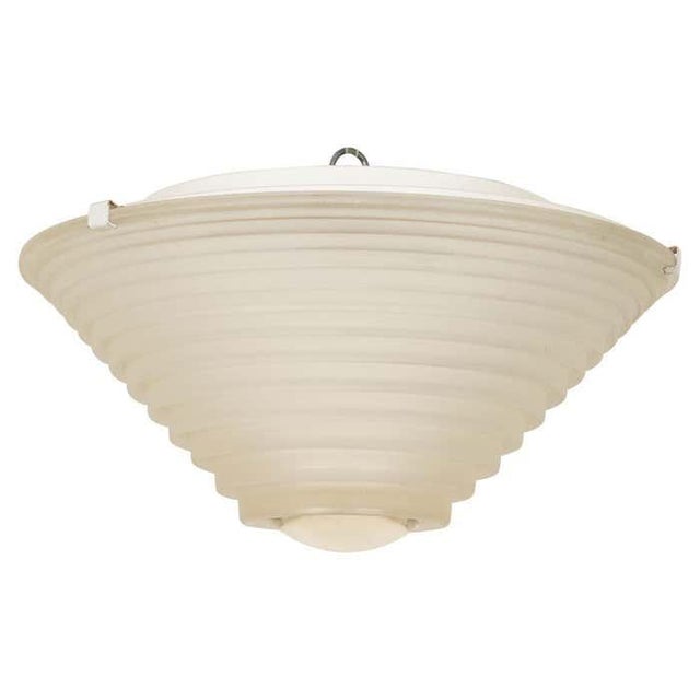 1960s Artemide Deco Inspired Frosted Glass Flush Mount For Sale - Image 9 of 12