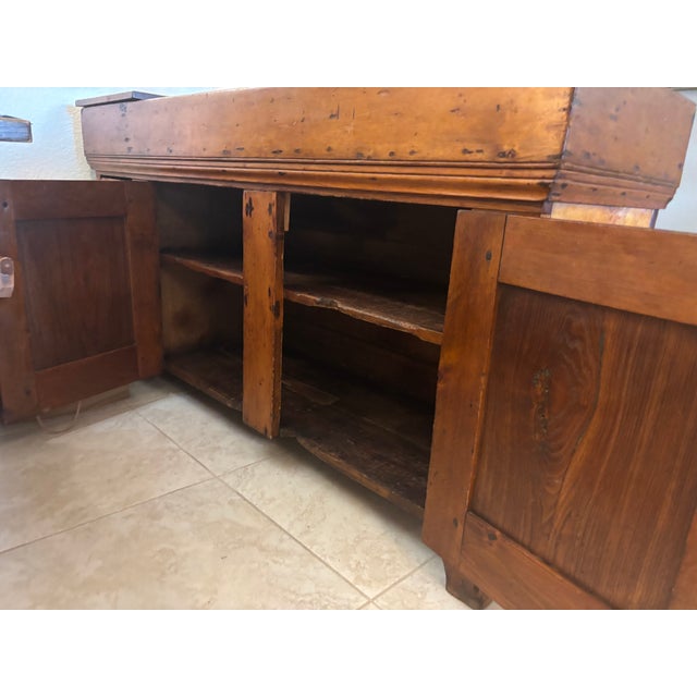 Wood Antique Primitive Dry Sink Cabinet With Original Copper Lining For Sale - Image 7 of 11