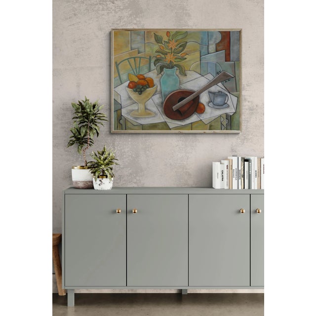 "La Merienda"/Cubist Oil Still-Life/ by Trish Toro, Framed For Sale - Image 12 of 13