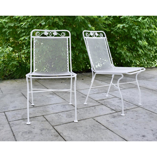 Woodard Furniture Co. Vintage 1950s Wrought Iron Patio Chairs by Russell Woodard For Sale - Image 4 of 12