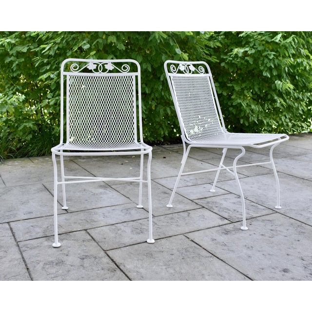 1950s Vintage Russell Woodard Sculptura Mid Century Wrought Iron Patio Chairs For Sale - Image 5 of 13