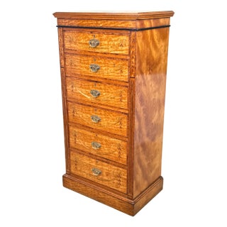 Pedestal Chest of Drawers in Satinwood, 1880 For Sale
