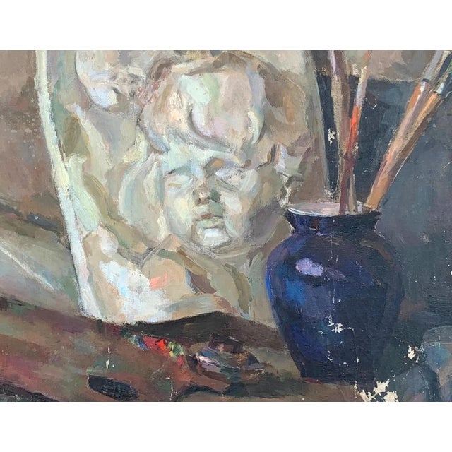 Still-Life Oil Painting Original Art Ukrainian Artist Sokllovsky G. 1960s For Sale - Image 4 of 6