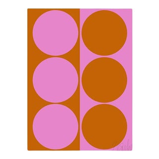 Dynamic Pair Pink and Amber Fine Art Print 42.5" X 60" by Liz Roache For Sale