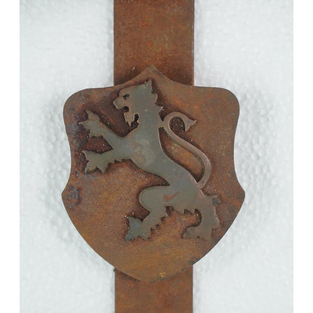 Metal Pair of Gothic Wrought Iron Grand Entry Double Door Pulls For Sale - Image 7 of 11