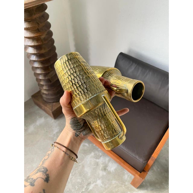 Embossed Brass Vases, 1960s, Set of 2 For Sale - Image 13 of 18
