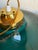 Glass Mid 20th Century Mid-Century Modern Green Glass and Brass Pendant Ceiling Light For Sale - Image 7 of 10