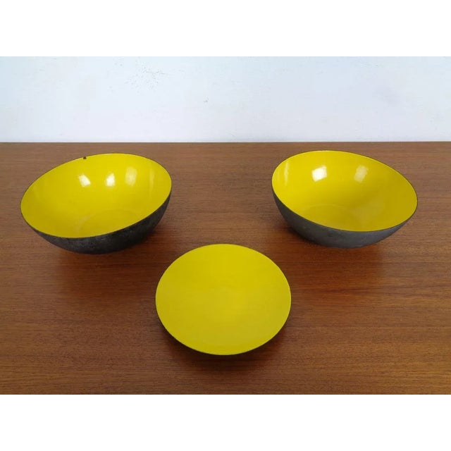 Contemporary Yellow Krenit Bowls by Herbert Krenchel Torben Ørskov, Set of 3, 1960s For Sale - Image 3 of 13