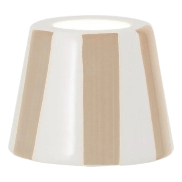 Zafferano Ceramic Sand Striped Shade for Poldina Micro Lido Lamp For Sale