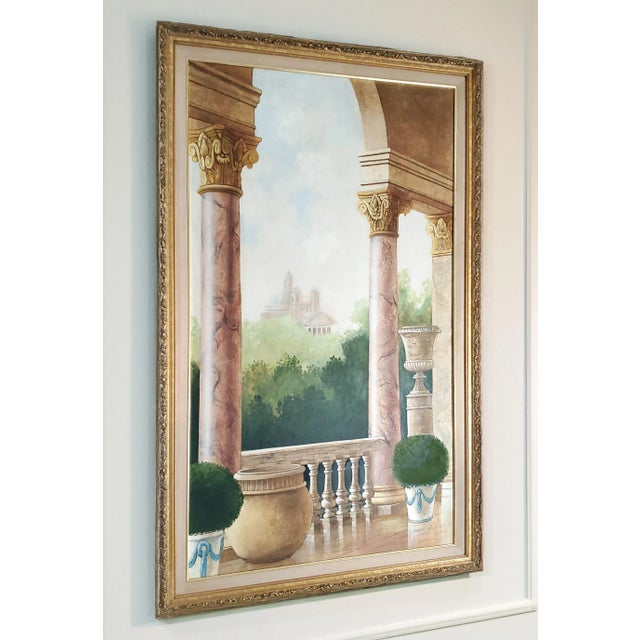 Neoclassical Painting Trompe l'Oeil Roman Scene For Sale - Image 3 of 14