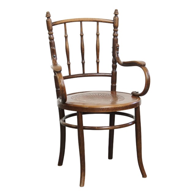 Antique Wooden Armchair by Mundus for Thonet For Sale