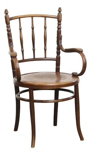 Antique Wooden Armchair by Mundus for Thonet