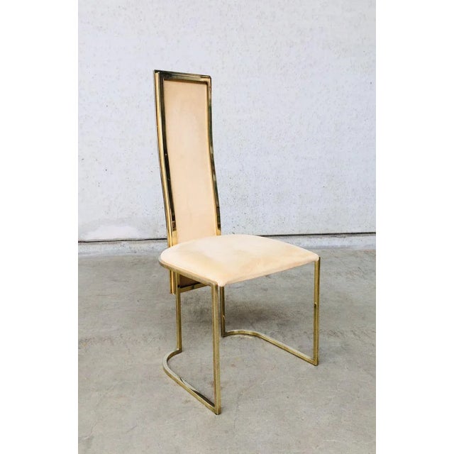 Vintage Midcentury Modern Hollywood Regency Style set of 8 dining chairs by Belgo Chrom. Made in Belgium for Belgochrom in...