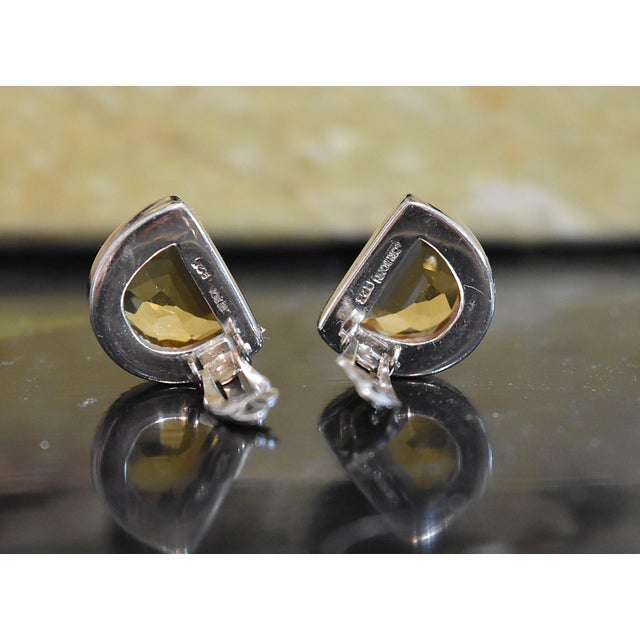 Gold Lori Bonn Sterling Silver Citrine Clip on Earrings, Pair For Sale - Image 8 of 13
