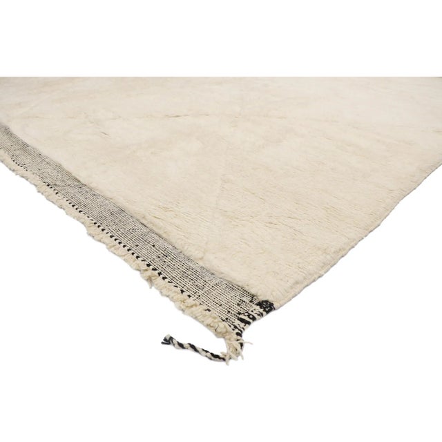 21150 Organic Modern Beni Mrirt Moroccan Rug, 10'06 x 12'01. Emanating Shibui elements with lavish texture, this hand...