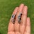 Contemporary 14k Gold 1.23ct Oval Cut Blue Sapphire & Diamond C- Hoop Earrings- A Pair For Sale - Image 3 of 14