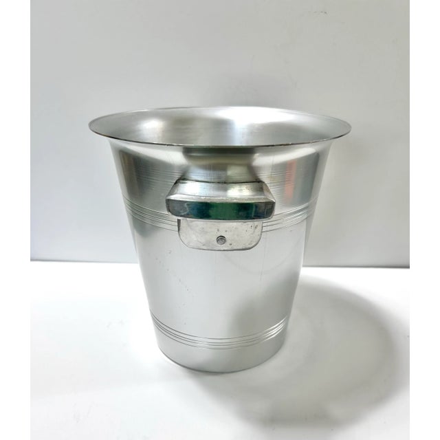 Vintage French Aluminum Champagne Bucket - Mid-Century Ice Bucket With Side Handles For Sale - Image 4 of 7