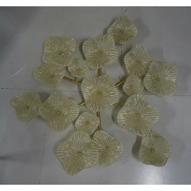 Mid-Century Murano Art Glass and Brass Wall Light For Sale - Image 9 of 9