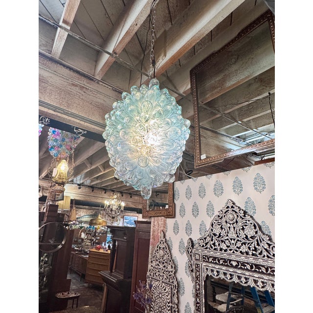 Vintage Clear Pendant of Hand-Blown Glass For Sale - Image 9 of 14