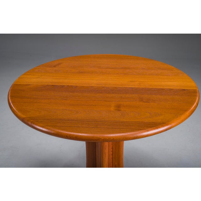 2000 - 2009 Vintage Scandinavian Danish Teak Round Side Table by Axelsen, 2003 For Sale - Image 5 of 9
