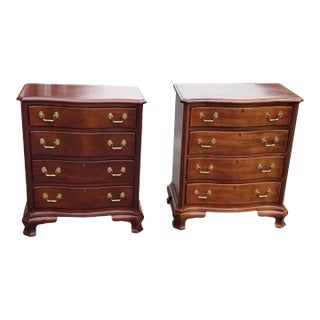 Councill Craftmen Chippendale Mahogany Bedside Chest of Drawer For Sale