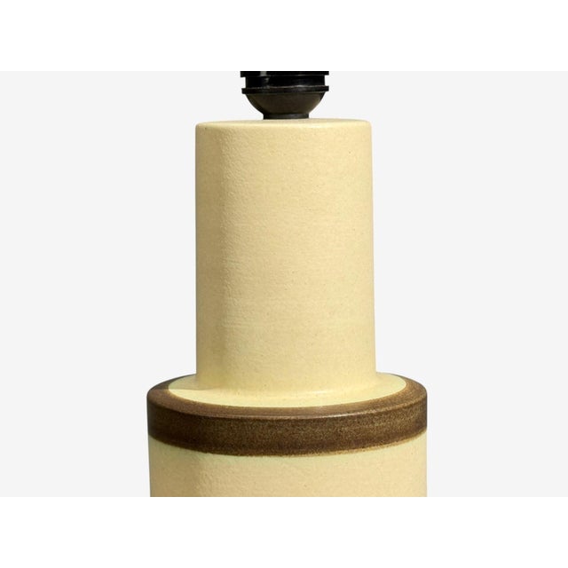 Eriksen Keramik, Large Table Lamp, Beige Stoneware, Denmark, 1970s For Sale In New York - Image 6 of 11