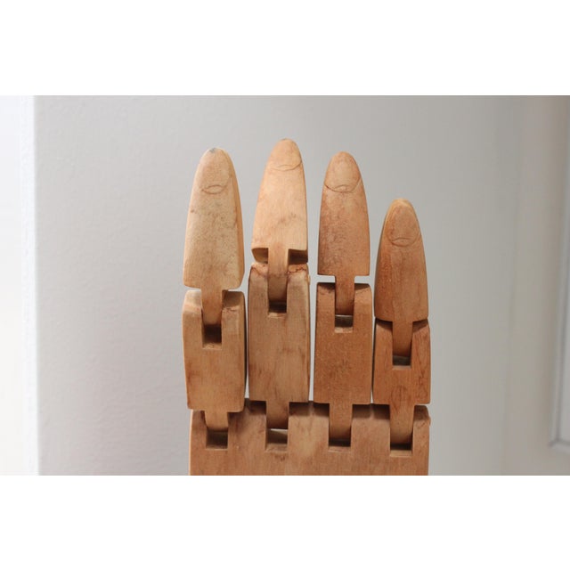 1990s Vintage Folk Art Articulating Hand For Sale - Image 5 of 6