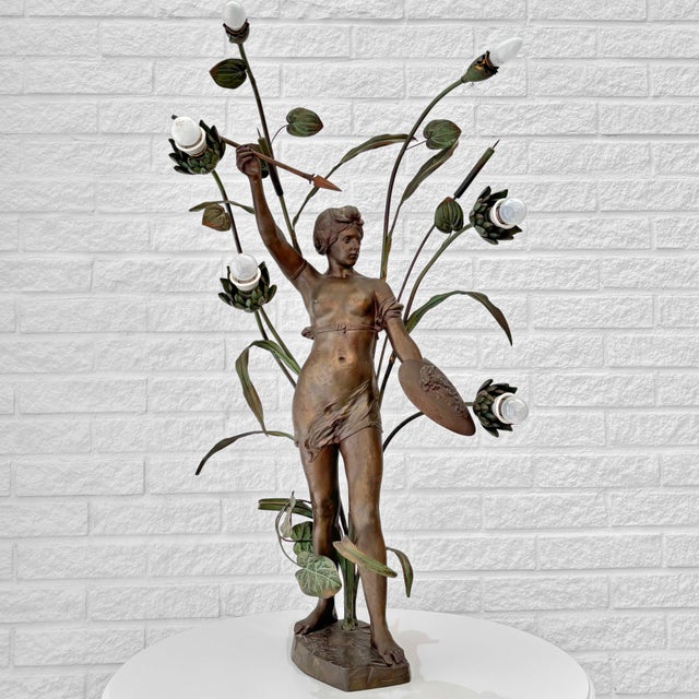 Antique Art Nouveau Table Lamp by Paul Aichele, Germany, 1910s For Sale - Image 3 of 18