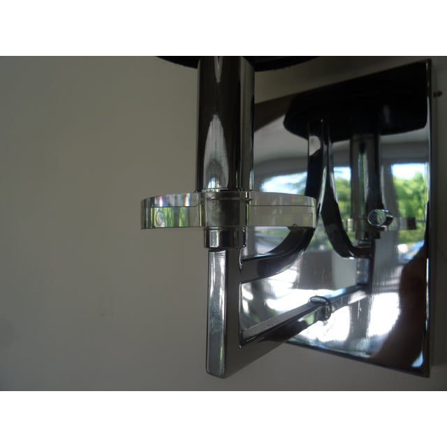 Modern Chrome + Glass Wall Sconce For Sale In Los Angeles - Image 6 of 7