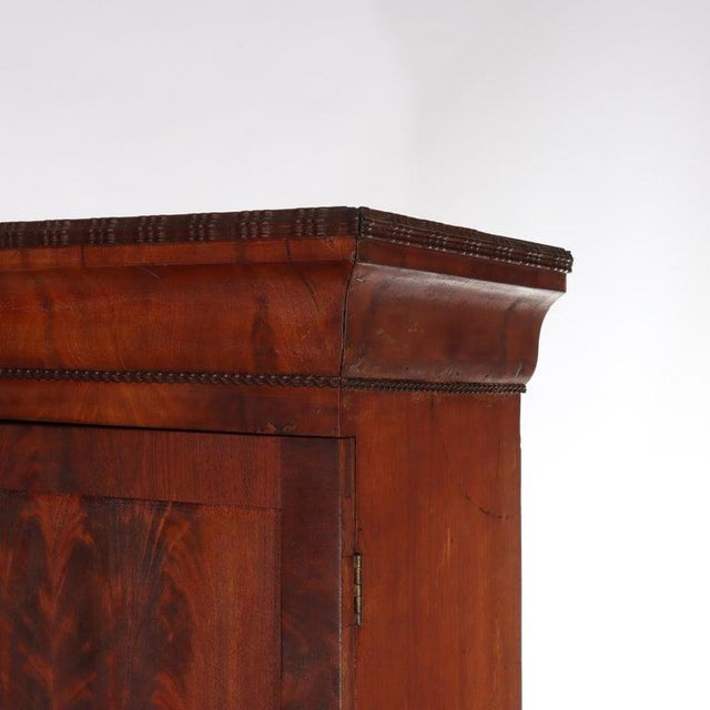 Brown Antique Empire Classical Flame Mahogany Secretary Desk C1840 For Sale - Image 8 of 18